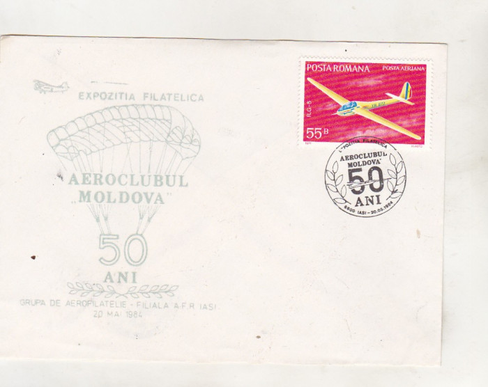 bnk fil Plic Expofil Aeroclubul Moldova Iasi 1984