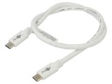 Cablu USB 3.2 USB C 0,5m alb 5Gbps 60W