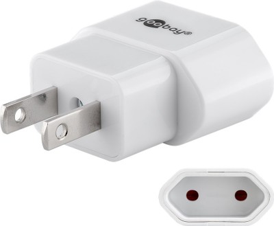 Adaptor de retea SUA Japonia la fisa Euro tip C CEE 7/16 mama 10A alb Goobay foto