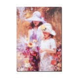 Tablou canvas, Fete culegand flori, o zi minunata, 70x50cm, gata de agatat pe perete