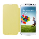 Pachet Folie Sticla + Husa piele Originala Samsung I9500 Galaxy S4 EF-FI950BY, Alb, Galben, Mov