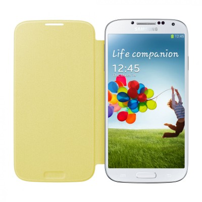 Pachet Folie Sticla + Husa piele Originala Samsung I9500 Galaxy S4 EF-FI950BY foto