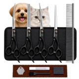 Set foarfece ascuțite profesionale pentru toaletaj canin 10 &icirc;n 1 cu trusă