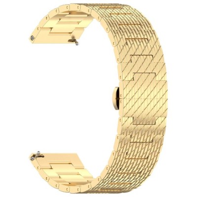 Curea pentru Samsung Galaxy Watch 4/5/Active 2, Huawei Watch GT 3 (42mm)/GT 3 Pro (43mm) - Techsuit Watchband (W052) - Gold foto