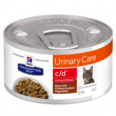 Hill&#039;s Prescription Diet Feline Stew c/d Urinary Stress with Chicken &amp; Vegetables 82 g