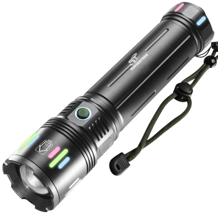 Lanterna Profesionala LED Laser Cu Acumulator Li-Ion 18000mAh Functie Power Bank Incarcare USB