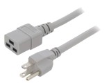 Cablu Alimentare IEC C19 la NEMA 5-15 1.8m Gri