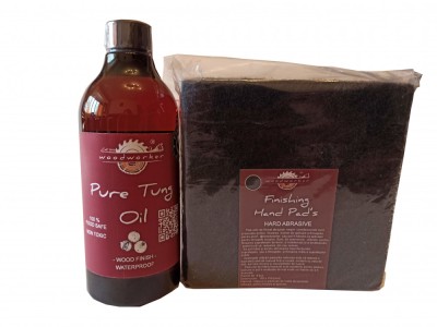 Prep&amp;#039;N&amp;#039;Shine-Pure Tung Oil &amp;amp; Hand Pad&amp;rsquo;s Hard Abrasive negru, 500 ml foto