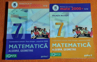 Mate 2000+11/12 algebra si geometrie, clasa a VII-a - Negrila partea 1+2 foto
