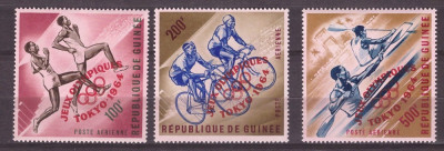 Guinea 1964 - Jocurile Olimpice Tokyo, serie neuzata cu supratip foto