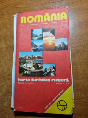 harta turistica rutiera romania - din anul 1982 foto