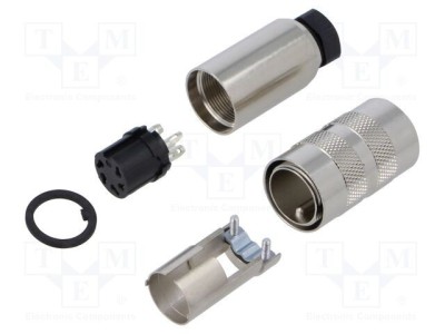 Conector mufă mamă M16 5 pini 6A 250V IP67 lipire BINDER foto