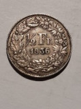 Elveția 1/2 Franc 1936 argint