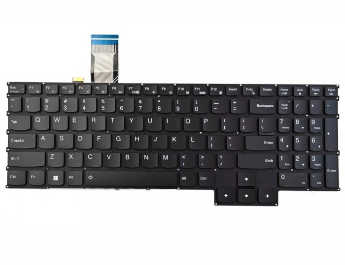 Tastatura Laptop, Lenovo, Legion 5 Pro-16ACH6 Type 82JS, iluminata, RGB 20 pini, neagra, layout US