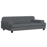 Cumpara ieftin Canapea pentru copii, gri inchis, 90x53x30 cm, catifea