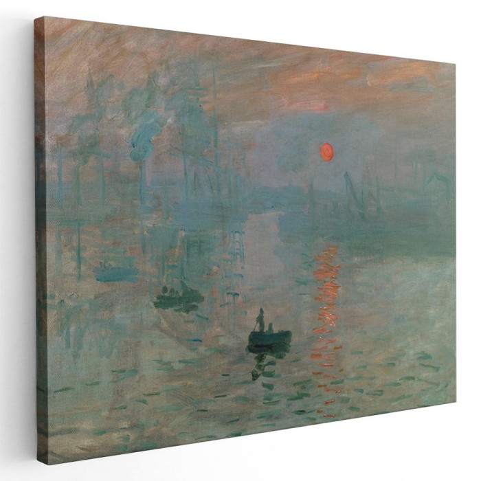Tablou pictura Impresie Rasarit de Claude Monet 2122 Tablou canvas pe panza CU RAMA 70x100 cm