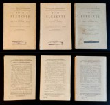 Rara 1939-1941 ELEMENTELE lui EUCLID 3 Volume CARTILE I-XV: Geometrie plana Aritmetica Irationalele Geometrie in spatiu Hypsicle / Gazeta Matematica