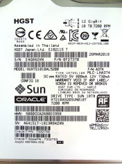 Hard disk server NOU desigilat Sun Oracle SAS 12Gb 10Tb 7200 RPM 256Mb cache 7332759 7332753 HUH721010AL5200 0F27370 12 luni garantie