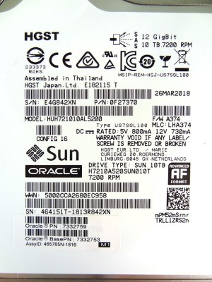 Hard disk server NOU desigilat Sun Oracle SAS 12Gb 10Tb 7200 RPM 256Mb cache 7332759 7332753 HUH721010AL5200 0F27370 12 luni garantie foto