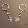 Set brelocuri metalice piese puzzle , model cuplu care se completeaza