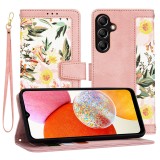 Husa flipcraft pentru samsung galaxy a14 4g / a14 5g - protectie 360, design floral, sweetheart pink