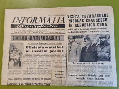 informatia bucurestiului 30 august 1973-ceausescu vizita in cuba,fidel castro foto