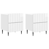 vidaXL Dulap de noapte 2 pcs Alb foarte lucios 43 x 34,5 x 49,5 cm 894304