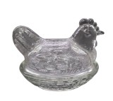 VAS MICUT DIN STICLA CU CAPAC, MODEL GĂINUȘĂ