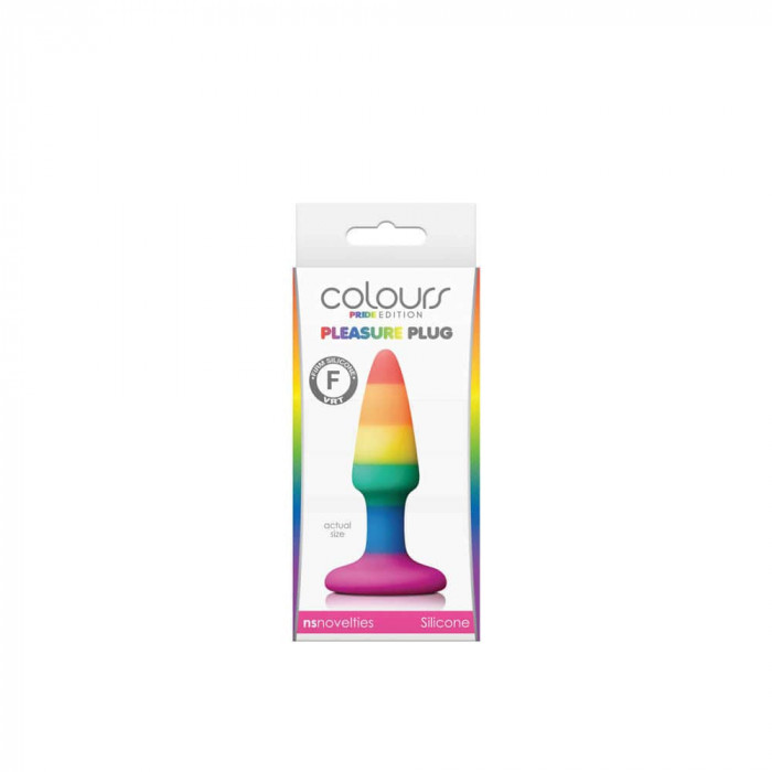 Colours Pride Edition - Dop Anal din Silicon Multicolor, 8,9 cm