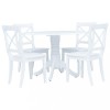 Gossi set mobilier bucatarie, 5 piese, alb, lemn masiv de hevea
