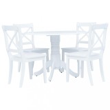 Cumpara ieftin Set mobilier bucătărie, 5 piese, alb, lemn masiv de hevea