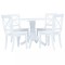 Gossi set mobilier bucatarie, 5 piese, alb, lemn masiv de hevea