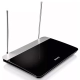 Antena TV Digitala 4K Philips SDV6227, 47dB, VHF/FM, Amplificare, Filtru 4G/LTE, Design Plat, Cablu 1.8m