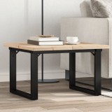 VidaXL Masă de cafea, cadru O, 70x70x40,5 cm, lemn masiv pin și Oţel