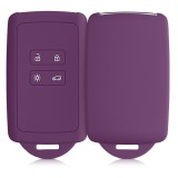 Husa Cheie Auto pentru Renault 4 Butoane - Smart Key, Kwmobile, Mov, Silicon, 48035.197