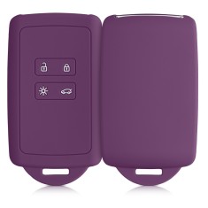 Husa Cheie Auto pentru Renault 4 Butoane - Smart Key, Kwmobile, Mov, Silicon, 48035.197
