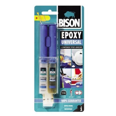 Adeziv bicomponent universal, Bison Epoxy Universal, transparent, 24 ml foto