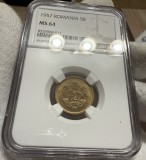 5 Bani 1957, Romania, NGC MS64
