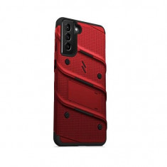 Husa Antisock Compatibila cu Samsung Galaxy S21 5G + Folie Sticla - Zizo Bolt Armor Case Red/Black foto