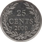 Liberia 25 Cents 2000 - 23 mm, CLT4 , KM-16b UNC !!! foto