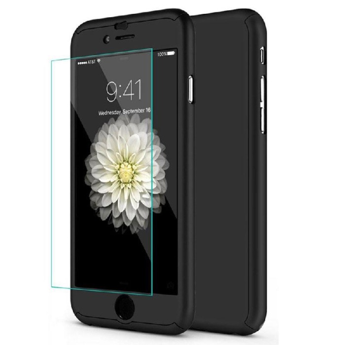 Husa Aisi pentru Iphone 6/6S Full Cover 360 + folie sticla, Negru
