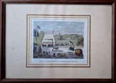 Concursul de locomotive de la Liverpool, 1829, litografie color