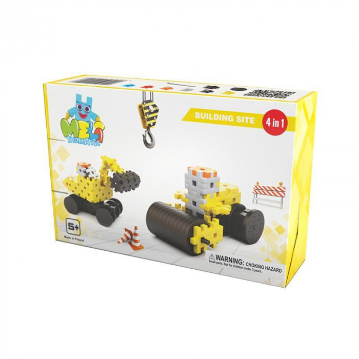 Set creativ de constructie Pe Santier, 124 piese, Meli EduKinder World