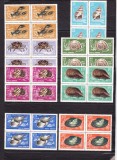 ROMANIA 1965 LP 639 MOLUSTE BLOCURI DE 4 TIMBRE MNH, Nestampilat