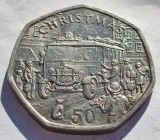 247. Moneda Insula Man 50 Pence 1987 (Thorneycroft Bus) (tiraj 30.000 buc)