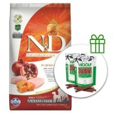 Cumpara ieftin Farmina N&amp;amp;D GF PUMPKIN adult dog medium/maxi, chiken &amp;amp; pomegranate 12 kg + 2 x recompense GRATUIT