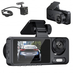 Camera Auto Tripla TSS-Y15, Ecran IPS de 2", Full HD, Unghi 170 grade, G Senzor