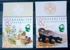 Kazahstan 2009 flori fauna și flora, bursucul de mare serie 2v neștampilată