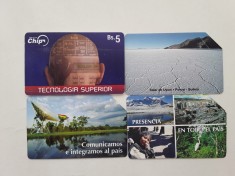 = LOT 73 - BOLIVIA - 4 CARTELE TELEFONICE DIFERITE = foto