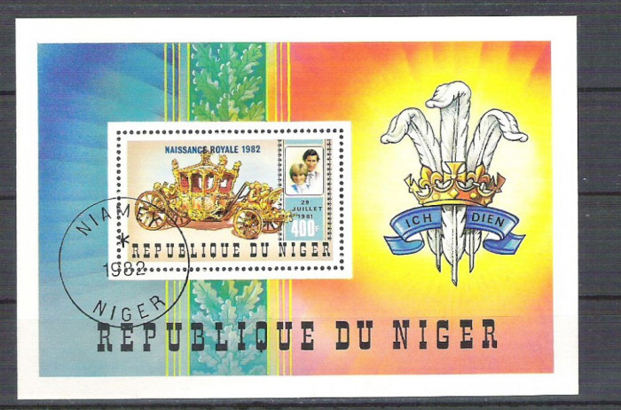Niger 1982 Lady Di and Charles, perf. sheet, used R.070